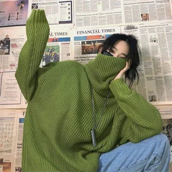 Moterų korėjos Harajuku Drabužiai Moterims Prarasti Tvirtą Studentų Megztinis Streetwear moteriški Megztiniai Kawaii Ulzzang Megztinis (Puloveris)