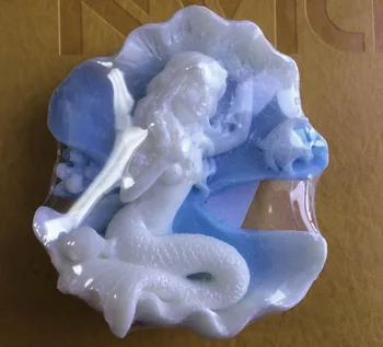 Rankų darbo Muilas Pelėsių Undinė Silikono Formos Mermaid Moliuskas Apvalkalo 3D Mergina Formų Rankų darbo