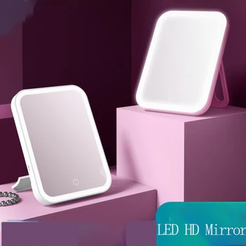 2000aMH Nešiojamų Makiažo Veidrodėliai LED Kosmetinis Veidrodėlis USB Įkrauti Reguliuojamas Stalo Lempos Ryškumą įmanoma reguliuoti šviesos srautą Žmogui Moterų Padažu