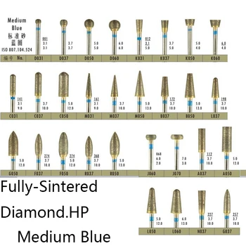 Vidutinės Mėlyna dantų laboratorija sukepintų diamond bur šlifavimo Diamond Kūginę Burs Sukepintų Šlifavimo, Poliravimo Įrankiai