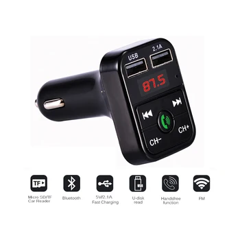 FM Siųstuvas Bluetooth Automobilinis MP3 Grotuvas LED Dual USB 4.1 Automobilinio Įkroviklio Įtampa Ekranas Micro SD TF Muzika