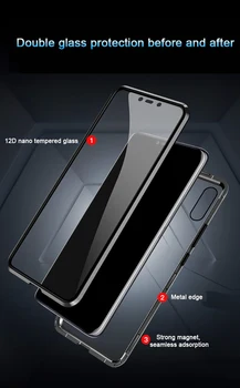 Dvipusis Magnetinio Absorbcijos Metalo telefoną Atveju Realme 5pro 6 Pro 5i Pilną Apsauginį Dangtelį atveju Realme C3 C11 6i dangtis