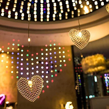 Širdies Stiliaus LED Lango Užuolaidėlė String Žibintai LED Širdies Žibintai, Vestuvių Valentino Dieną Šalies Miegamasis Patalpų vidaus Apdaila, 6 Spalvų