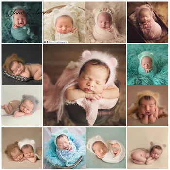 Jane Z Ann Naujagimių Fotografijos Rekvizitai Cap Baby Rankomis Austi padengia galvos Skrybėlę Studija fotografavimo kelių spalvų Rekvizitai