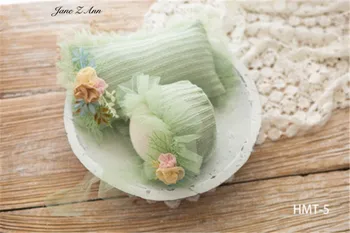 Jane Z Ann Naujagimiui fotografijos Rekvizitai Mažų gėlių Skrybėlę Pagalvę Nustatyti kelių spalvų