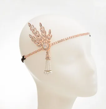 Moterų Great Gatsby Vestuviniai Aksesuarai Crystal Pearl Kutai Plaukų Kaspinai Papuošalai Vestuvių Hairband Tiara