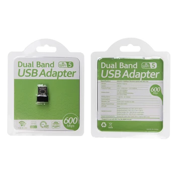 Belaidis USB 2.0, WiFi Adapter Dual Band 2.4 & 5.8 Ghz, 802.11 ac 600Mbps 
