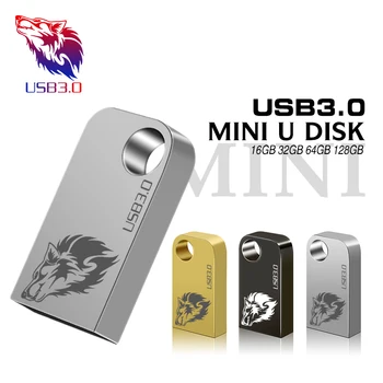 Metalo mini USB3.0 Flash Drive 4gb 8gb 16gb flash disko Pendrive 32gb 64gb atminties kortelė, USB 3.0 Flash USB pen drive