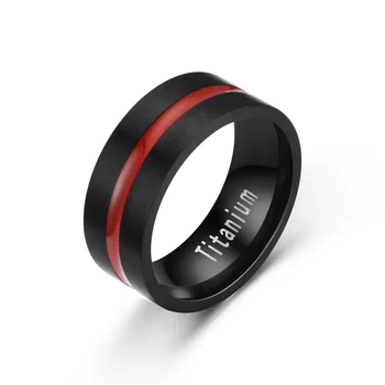 8MM pločio Niekada Išnyks volframo plieno žiedai Su vienu grioveliu, raudona Vyrų Dalyvavimas Vestuvių Juostoje žiedas