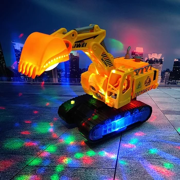 Modeliavimo ekskavatorių žaislai su Muzikos ir šviesos Vaikų Berniukų Elektros sunkvežimių žaislai, dovanos, Inžinerijos, automobilių, traktoriaus brinquedo