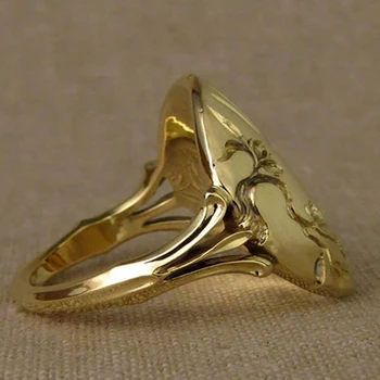 Derliaus Medžio ir skrendančių Paukščių Žiedas Aukso Alsuoja Romantiška Didelis Elipsės Žiedas Moterims Juostų Piršto Sužadėtuvių Žiedas Papuošalai