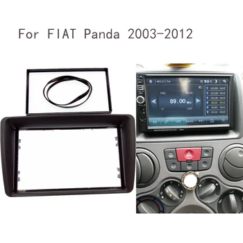 Dvigubo Din Fasciją Tinka Fiat Panda Radijo Cd, DVD Stereo Pultas Brūkšnys Mount Montavimas Apdaila Rinkinys Rėmo Plokštės Bezel 2003-2012