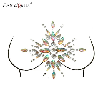 FestivalQueen Laikinai Klijais, krūties Papuošalai Šalies Perlus kalnų krištolas Flash Tatuiruotės Kūno Lipdukai sudaro Brangenybės Moterims