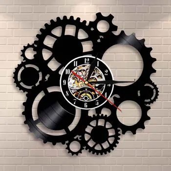 Steampunk Sienų Dekoras Sieninis Laikrodis Viktorijos Pramonės Steampunk Įrankių Vinilo Įrašas Sieninis Laikrodis Įrankių ir Parduotų Dekoratyvinių Laikrodis