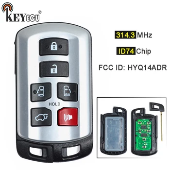 KEYECU 314.3 MHz ID74 Chip FCC ID: HYQ14ADR imobilizavimo 6 Mygtuką Nuotolinio Rakto Pakabuku Toyota Sienna 2011-2019