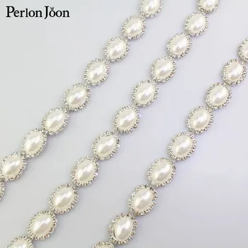 1 kiemas ovalo formos perlas masyvo kalnų krištolas apdaila apkalos sidabro flatback crystal pearl dekoratyvinis grandinės drabužių priedai ML092