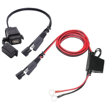 Universali Vandeniui SAE Dual USB Kabelis, Maitinimo Adapteris, 2.1 Didelis Maitinimo Prievadas Modifikuota Motociklo Mobilephone MP3/4 GPS