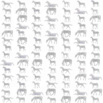 AN15002B 100vnt 1:150 Unainted Modelis Arklių Balta Ūkio Gyvūnai Arkliai N Masto Modelis Dekoracijos Kraštovaizdžio Išdėstymas