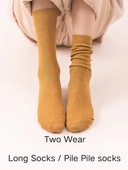 Pavasarį, Rudenį Grynos Medvilnės Moterų Anti-Kvapas Vidutinio kojinių Kvėpuojantis aukštakulniais kojinės Saldus Ilgai Lygaus kelio aukštos kojinės moterims
