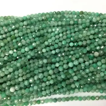 Didmeninė Gamtinių Originali Green Emerald Briaunotas Apvalus Prarasti Maži Karoliukai, 15