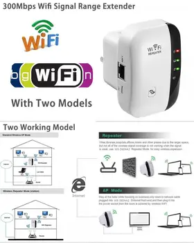 1pc Belaidžio Wifi Kartotuvas Bevielį Maršrutizatorių 802.11 300Mbps Range Expander WFI Stiprintuvo Repetidor ES, JAV, UK Plug