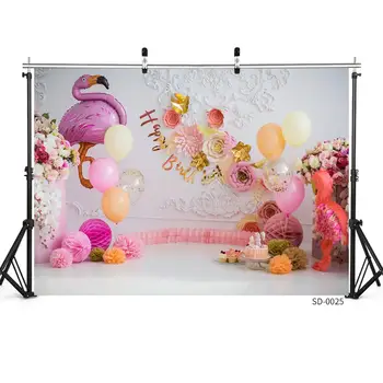 Balionas Laimingas Gimtadienio Reklama Fotografijos Fone Baby Shower Vaikai, Naujagimiai, Photocall Backdrops Fotostudija