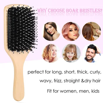 Aukštos Plaukų Šepečių Šerių Hairbrush Plonas Ilgas, Trumpas Drėgnų arba Sausų Plaukų, - Priduria Blizgesį ir Padaryti Plaukų Sklandžiai Vyrams, Moterims, Vaikams