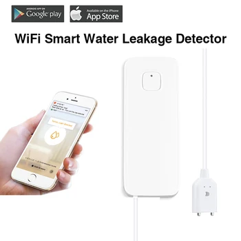 Tuya Smart Home WIFI Vandens Nuotėkio Jutiklis Nuotėkio pavojaus Signalo Detektorius Potvynių Perpildymo Įspėjimo Saugumo Sistema
