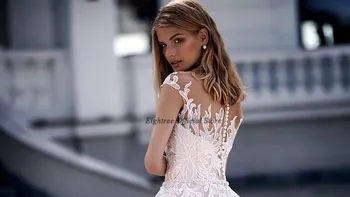 Rusijos Stiliaus Nėrinių Vestuvių Suknelė iki 2021 m. Bžūp Rankovėmis Teismas Traukinio Princesė Vestuvinės Suknelės Derliaus Užsakymą Chalatas de Mariee