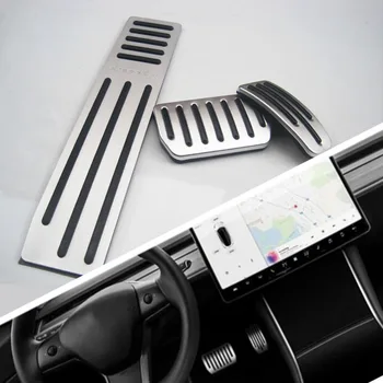 Aliuminio lydinys akceleratoriaus pedalas stabdžių pedalas, skirtas Tesla Model S Modelis X Dujomis Stabdžių Pėdos Poilsio Pedalą, Pagalvėlės, Kilimėliai Priedai