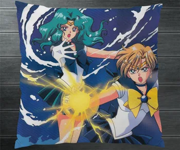 Sailor Moon Kristalų Tenoh Haruka Kaiou Michiru Fanart Dviejų Šoninių Užvalkalas Pagalvė Padengti Cosplay Dovana LOVA/SOFA/AUTOMOBILIŲ Puošimas Naujas
