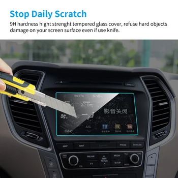 Automobilių GPS Navigacijos Ekrano Protecter Touchscreen už Hyundai SantaFe 2013-19 Grūdinto Stiklo Apsaugos Lipdukas, Automobilių Reikmenys