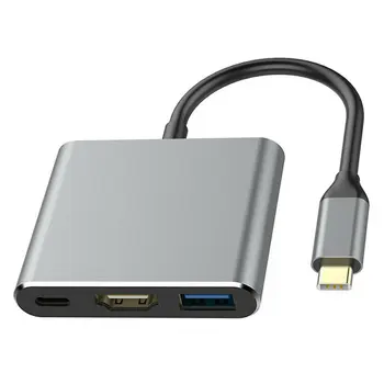 Premium C Tipo USB 3.1-Usb-C 4K HDMI USB 3.0 Kabelis Adapteris 3 1. Centru Nešiojamų Kompiuterių Buitiniai Adapterio Kabelis