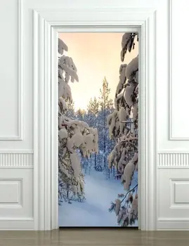 3D Durų Freskos Žiemos Miško Durys, Sienos Lipdukas Spausdinimo Decal Sienos Deco Sienos Freskos Nuotrauka Sienų Lipdukai lipni, durų wrap