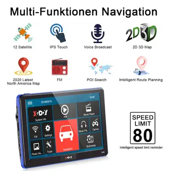 XGODY 7Inch GPS Sunkvežimis Automobilio Navigacijos 886 256M+8GB Capacitive Jutiklinis Ekranas Navigatoriaus Balso pranešimus Neprivaloma 2020 Nemokamai Žemėlapyje