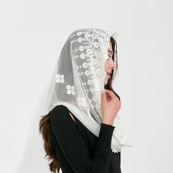 Glajaus rusijos Stačiatikių Bažnyčia, nėrinių moterų skara mados skarelė Gėlių siuvinėjimas foulard femme drabužiai, Pilnas draudimas šalikas