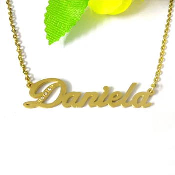 FairLadyHood Daniela 2018 Naujas Custom Asmeninį Pavadinimas Karoliai Moterų Pavadinimas Karoliai & Pakabučiai Girl Dovana