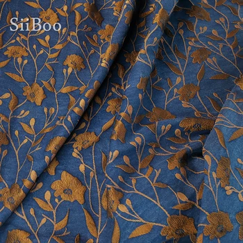 Siiboo Italija prabangus medvilnės mišinys iškilumo žakardo audinio vyrų, moterų kostiumai Tejido žakardo tridimensional italiano sp6217