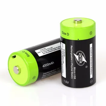 ZNTER 1,5 V 4000mAh Baterija Micro USB Įkraunamas Baterijas D Lipo LR20 Baterijos RC Kameros Drone Priedai