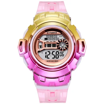Moterų Laikrodžiai SYNOKE Spalvinga Elektroniniai Laikrodžiai Merginos Elegantiškas Apdailos Suknelė Wacth 2019 Laikrodis atsparus Vandeniui Reloj de mujer