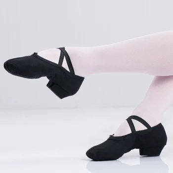 Baleto Mokytoja Batai Mažai Aukštakulnius Batus, Minkštas Padas Šokių Bateliai Profesinės Ballerina Drobės Šlepetės Moterims