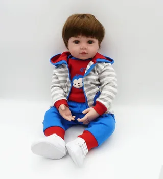 Atgimsta mažylis berniukas 47cm Minkšto Silikono bebe Lėlės Reborn Baby Žaislų Mergaitėms Kūdikio Gimtadienio Dovana Vaikui prieš Miegą, Ankstyvojo Ugdymo