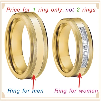 Meilė Aljanso aukso spalvos Volframo karbido papuošalai piršto žiedą, pasiūlymas santuokos pora vestuvių Žiedai vyrams ir moterims