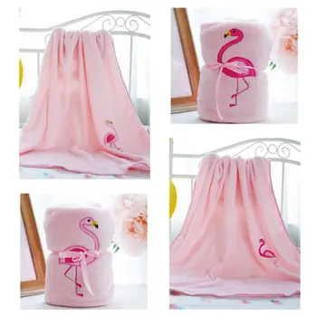 Dvipusis Flamingo Vilnos Antklodė Minkšta Oro Kondicionavimo sistema Flanelė Antklodė paklode Miego Padengti Kelionės Antklodė