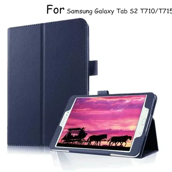 Magnetinio Smart Stovėti PU Odos Padengti Case For Samsung Galaxy Tab S2 8.0 colių T710 T715 Tablet Atveju + Ekrano Apsauginė Flim