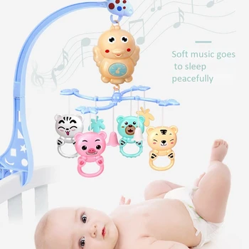 Kūdikio Lovelę Barškučių Muzikos Švietimo Žaislai Lova Bell Karuselė už pristatomos vaikiškos lovelės Projekcija Kūdikiams, Kūdikių Žaislų 0-12 Mėnesių Naujagimiams