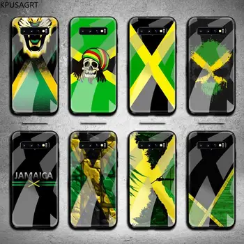 Jamaika Jamaikos Vėliavos Telefono Dėklas Grūdintas Stiklas Samsung S20 Plius S7 S8 S9 S10 Plus Pastaba 8 9 10 Plius