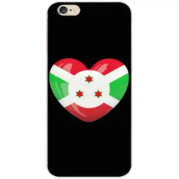 Burundis Nacionalinės Vėliavos Žemėlapyje Žemės Peizažas Jokio Karo Nori Taikos Širdies Meilės Tema TPU Telefono 