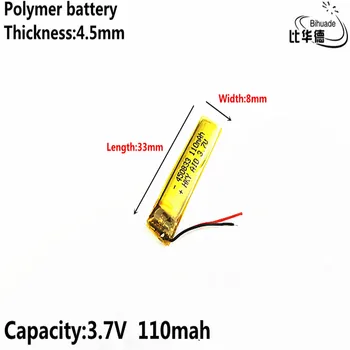 Litro energijos baterija Gera Qulity 3.7 V,110mAH 450833 Polimeras ličio jonų / Li-ion baterija tablet pc BANKAS,GPS,mp3,mp4
