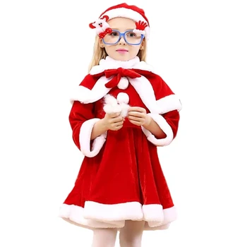 Kalėdų Suknelė Mergaitėms Kalėdų Senelio Kostiumas Kūdikių Berniukų Cosplay Vaikams Drabužių Rinkinys ilgomis Rankovėmis Raudona Apranga Naujųjų Metų Dėvėti Mielas